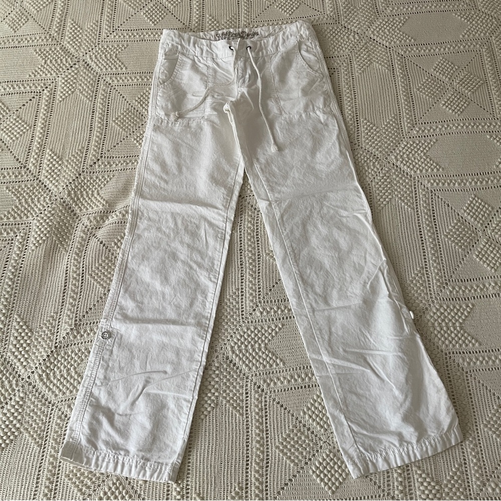 Tommy Hilfiger Jeans Beachy Linen Wide Leg Low-Rise Drawstring Pants